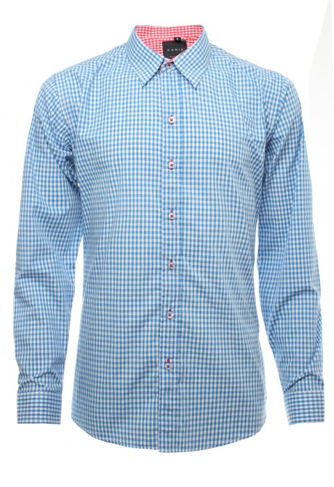 เสื้อเช้ิตลายตารางสีฟ้า