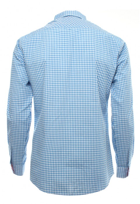 เสื้อเช้ิตลายตารางสีฟ้า