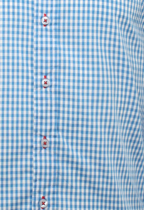 เสื้อเช้ิตลายตารางสีฟ้า