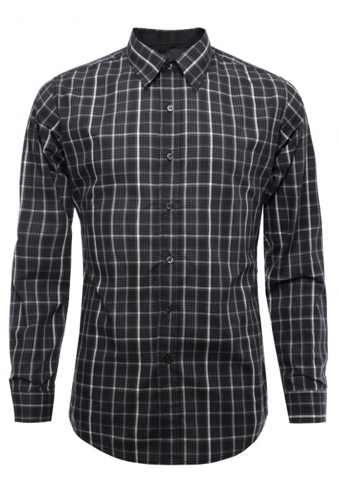 เสื้อเชิ้ตลายตารางสีดำ