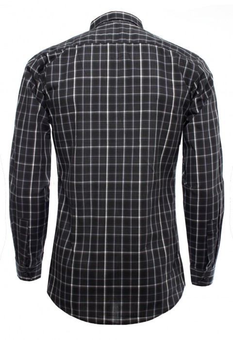 เสื้อเช้ิตแขนยาวลายตารางสีดำ