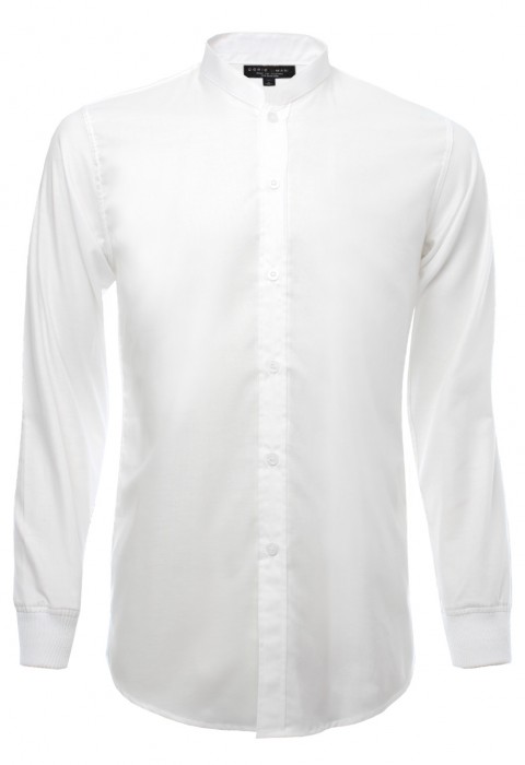 เสื้อเชิ้ตคอจีนสีขาว