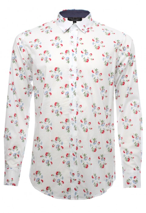 เสื้อเช้ิตลายดอกปกเล็ก