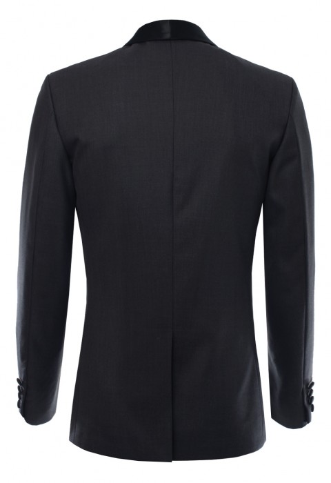 เสื้อสูทสีเทา ปกกล้วยหอมสีดำ