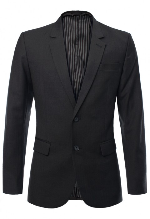 เสื้อสูทสีเทาเข้ม ทอลายก้างปลาเล็ก