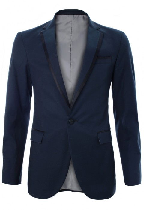 สูทผ้าสแปนเด็กซ์สีน้ำเงิน