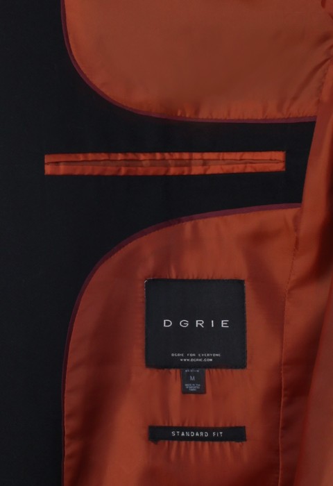 สูทสีดำซับในสีส้ม