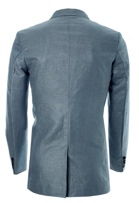 เสื้อแจ็คเก็ตสูทสีน้ำเงินซับในดำ