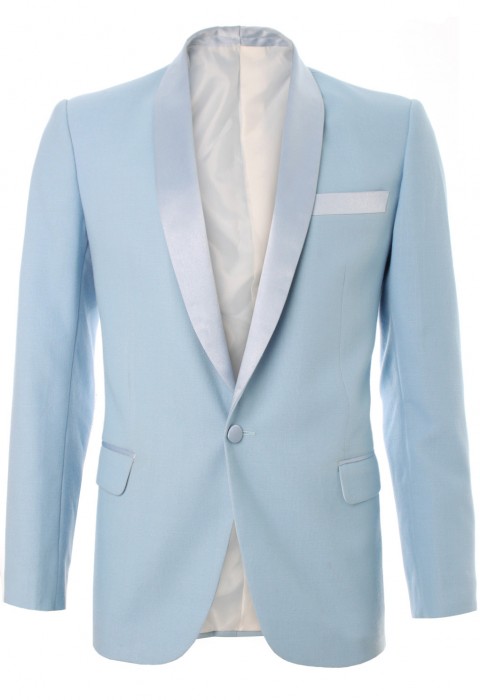 เสื้อสูทสีีีฟ้าปกกล้วยหอมตัดต่อผ้าซาติน