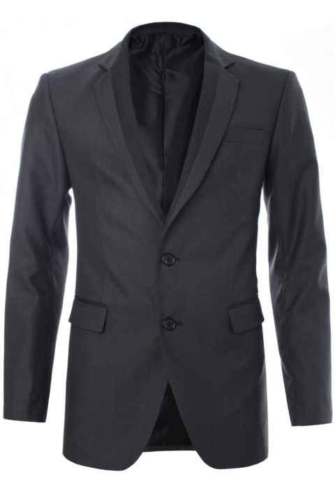 เสื้อสูทสีเทาปกตัดต่อ