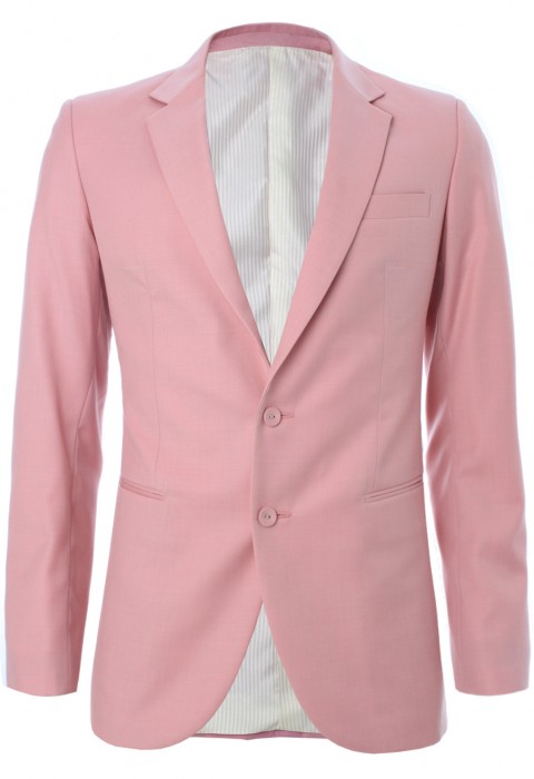 เสื้อสูทผ้าวูลสีโอรสพาสเทล