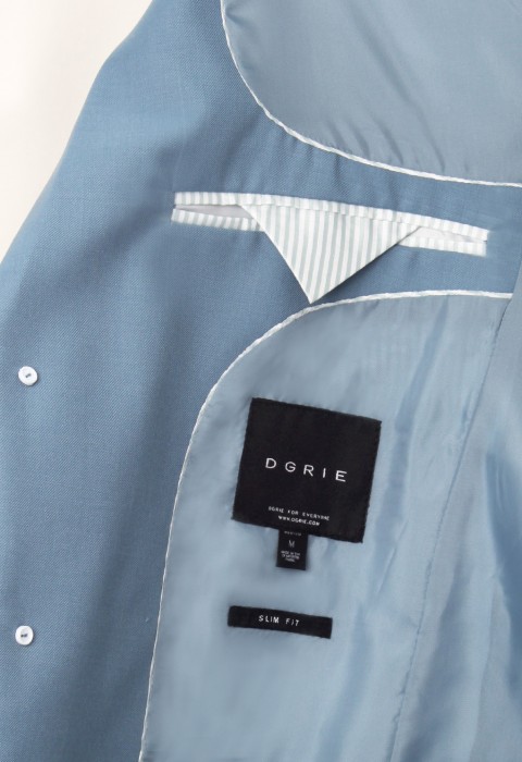 เสื้อสูทผ้าวูลสีน้ำเงินพาสเทล