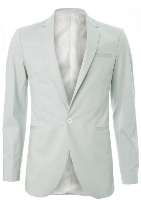 สูทผ้าสแปนเด็กซ์สีเขียวเทา