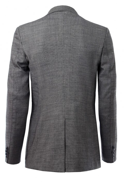 เสื้อสูทผ้าวูล 98% สีเทากระเป๋าแปะ