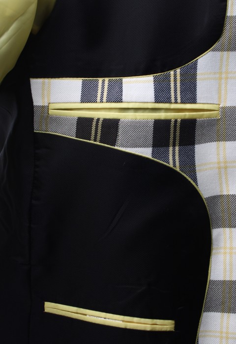 เสื้อสูทผ้าลายตาราง เหลือง