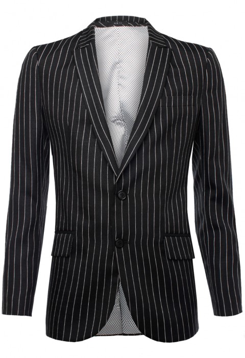 เสื้อสูทสีดำลายเส้นสีขาว