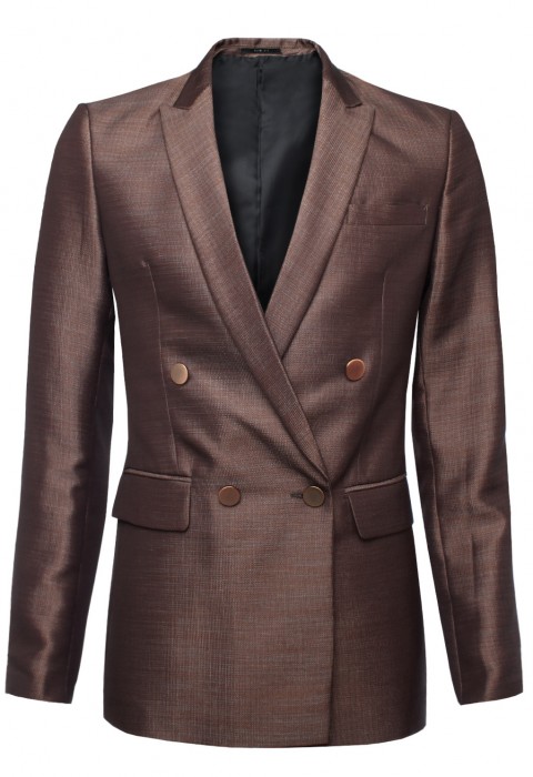 เสื้อสูทผ้าเมทัลลิคสีทองแดง