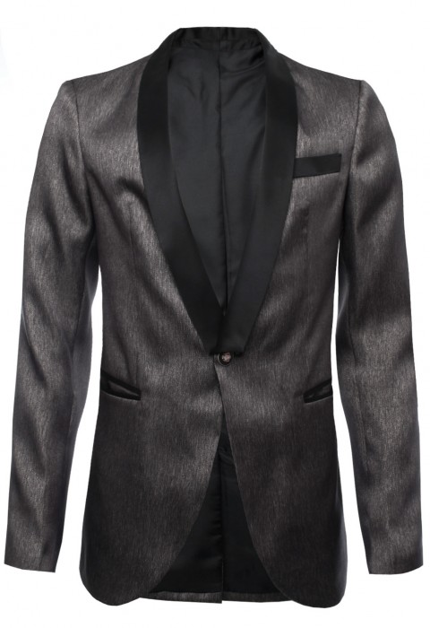 เสื้อสูทสีเงินเมทัลลิคผ้าทอพิเศษ