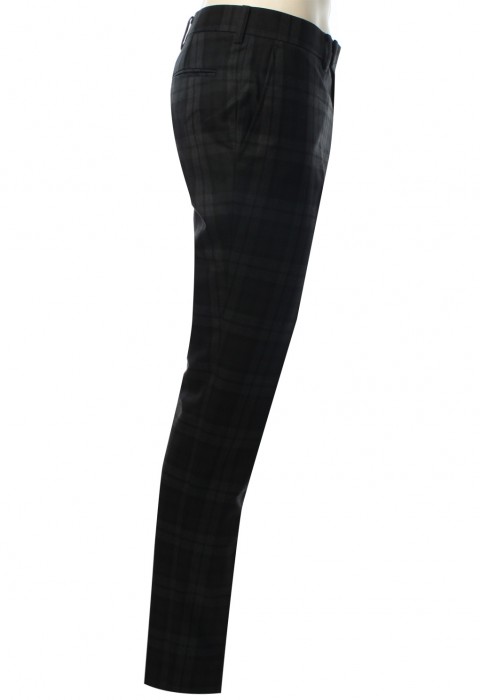 กางเกงสีเทาลายตาราง ผ้าวูล