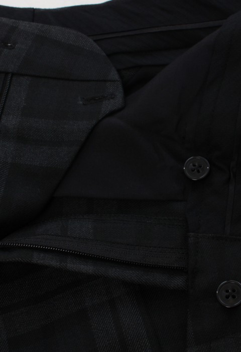 กางเกงสีเทาลายตาราง ผ้าวูล