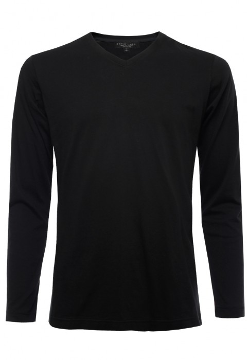 เสื้อคอวีแขนยาวสีดำ