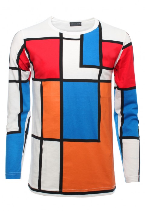 เสื้อคอกลมแขนยาวพิมพ์ลาย