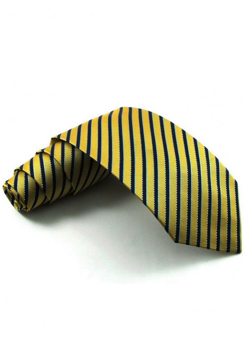 เนคไททอลายเส้นสลับสีเหลือง