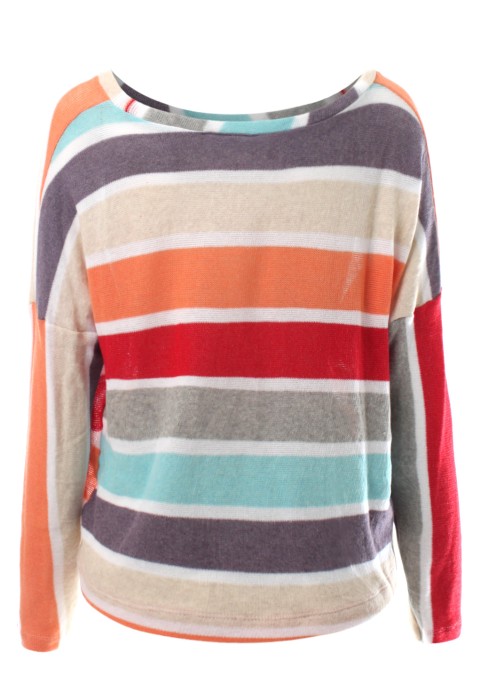 เสื้อนิตติ้งแขนยาวสลับสี