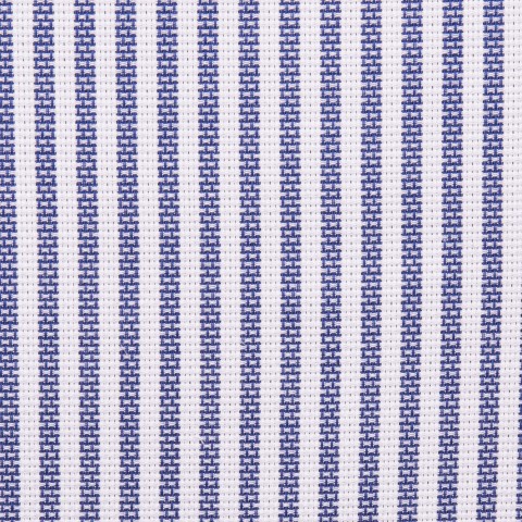 Navy Blue Stripe Textured Cotton Shirts