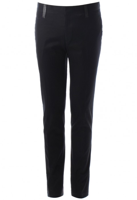 กางเกงทรงกระบอกเล็กหูกางเกงหนัง