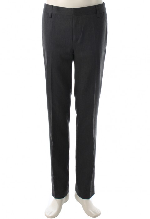 กางเกงสีเทาทรงกระบอกผ้าลายก้างปลา