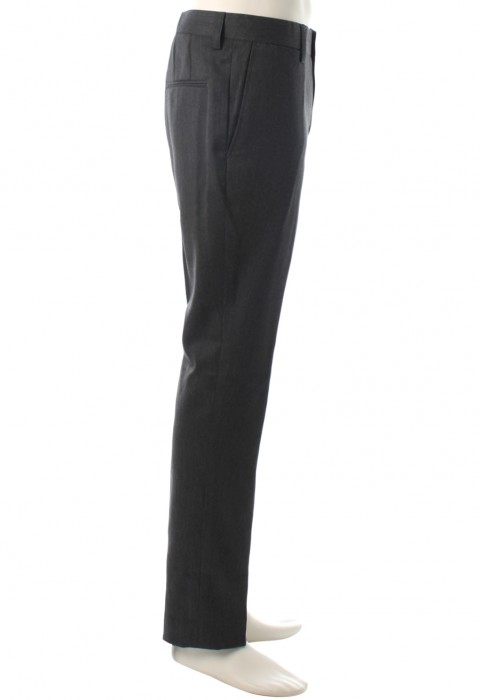 กางเกงสีเทาทรงกระบอกผ้าลายก้างปลา