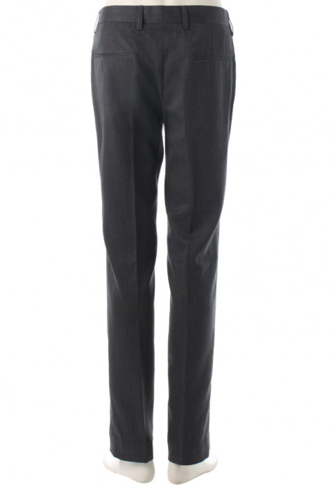 กางเกงสีเทาทรงกระบอกผ้าลายก้างปลา