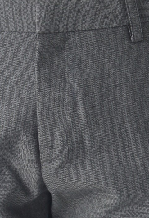 กางเกงสีเทาลายก้างปลาเล็ก