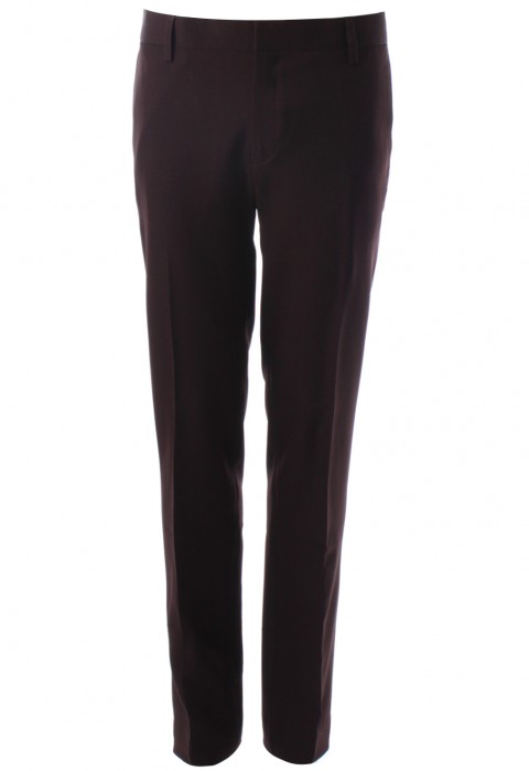 กางเกงทรงกระบอกสีเลือดหมูเข้ม