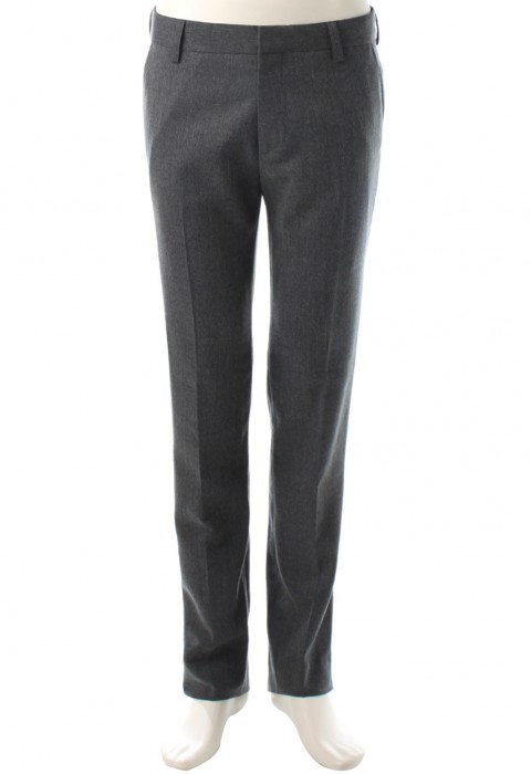 กางเกงสีเทาทรงกระบอกกระเป๋าเจาะ