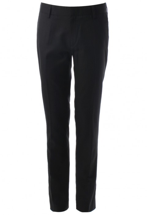 กางเกงสีดำทรงกระบอกลายก้างปลา