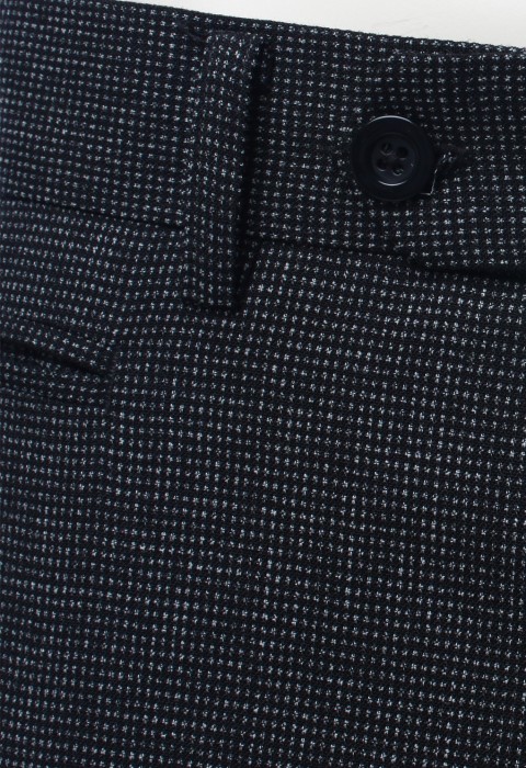 กางเกงขายาว ทอลาย สีเทาเข้ม Classic