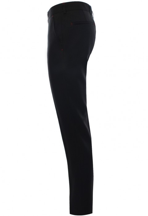 กางเกงทรงกระบอกเล็ก สีดำ แต่งด้ายแดง