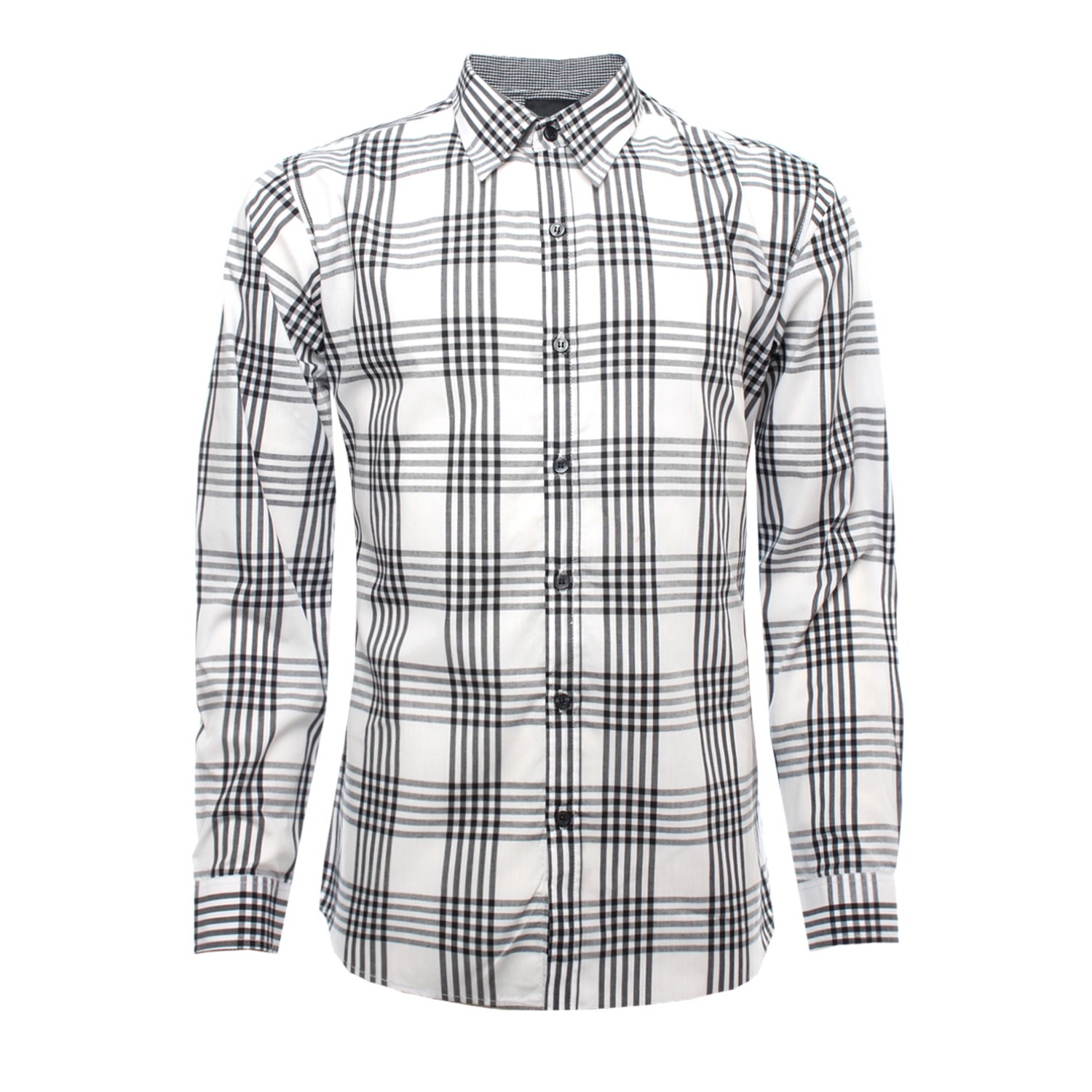 เสื้อเช้ิตลายตารางขาวดำ