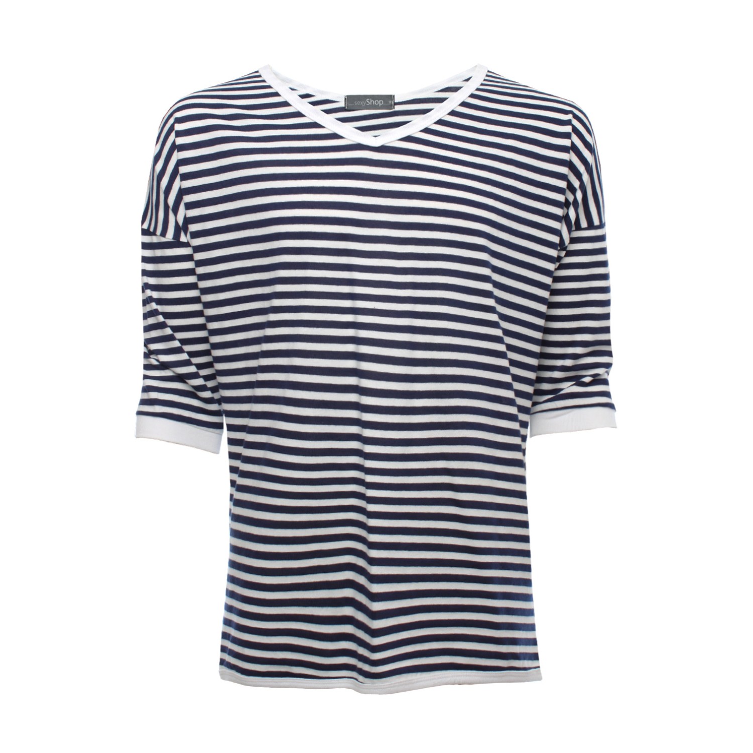 เสื้อแขนสามส่วนลายทาง