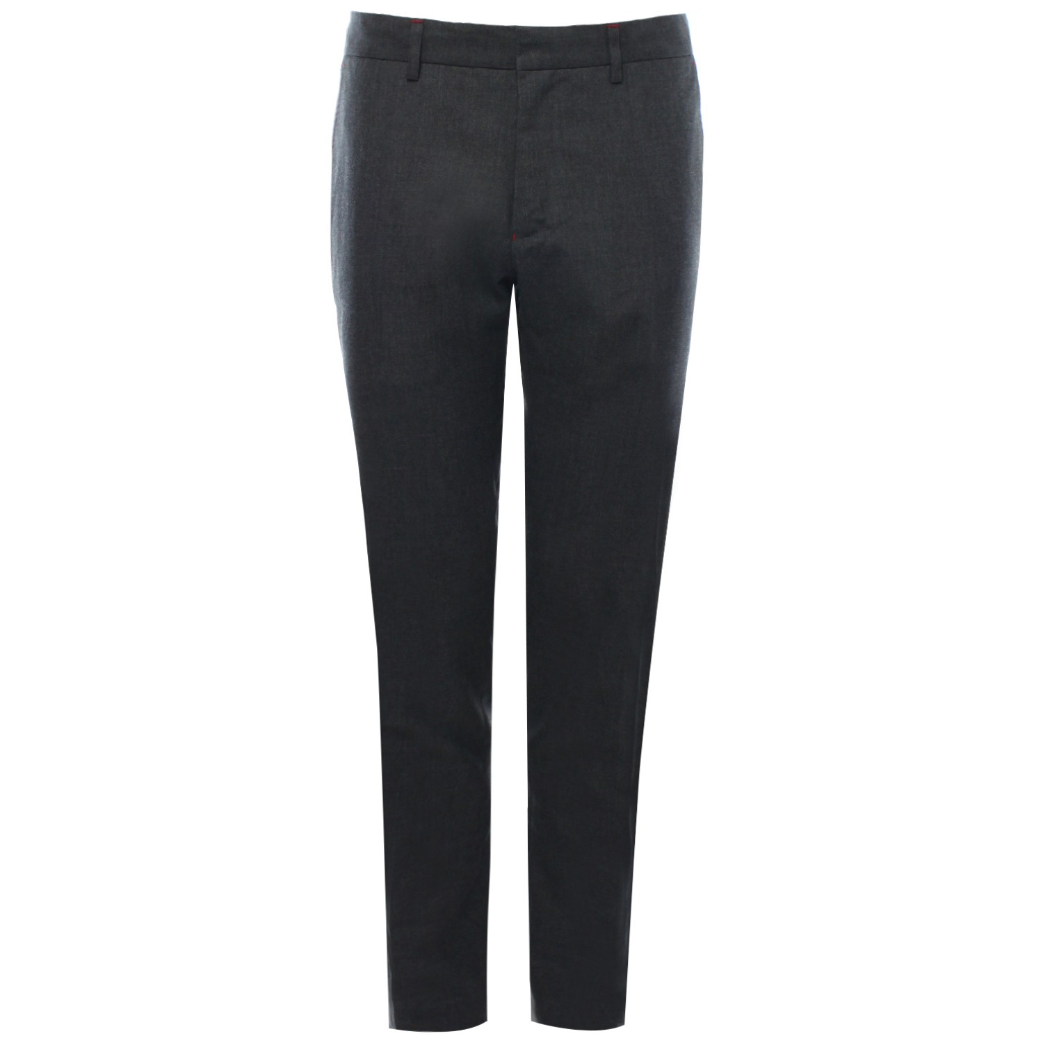 กางเกงสีเทา Slim Fit แต่งด้ายแดง