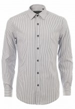 เสื้อเชิ้ตลายทางสีเทาอ่อน