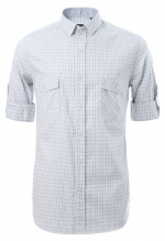 เช้ิตลายตารางสลับสีน้ำเงิน-ฟ้า