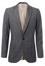 เสื้อสูทผ้าวูล 98% สีเทากระเป๋าแปะ