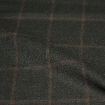 Dark Moss Green Window Brown Chalk Flannel Pants