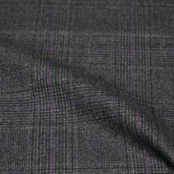 Medium Gray Purple Checked Windows Flannel Pants