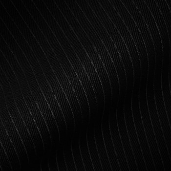 BLACK PINSTRIPE THIN WOOL BLEND
