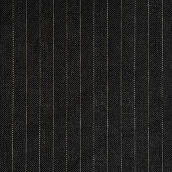 VERY DARK GREY (MOSTLY BLACK) PINSTRIPE WOOL BLEND