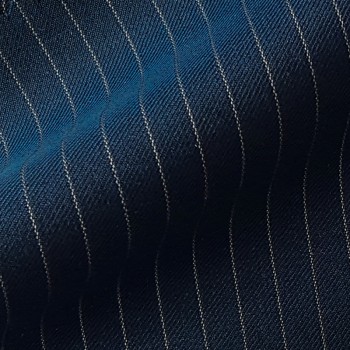 NAVY PINSTRIPE WOOL BLEND